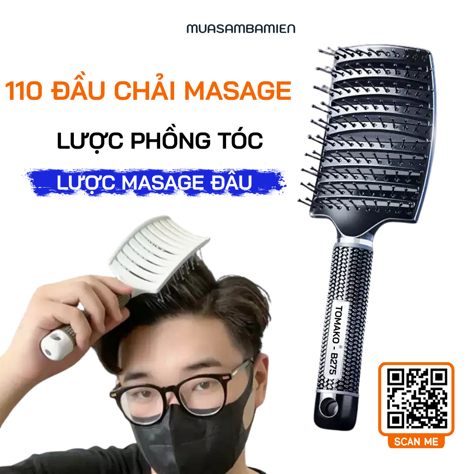 Lược chải tóc, Lược chải phồng tóc masage Tomako B275 cao cấp (16)