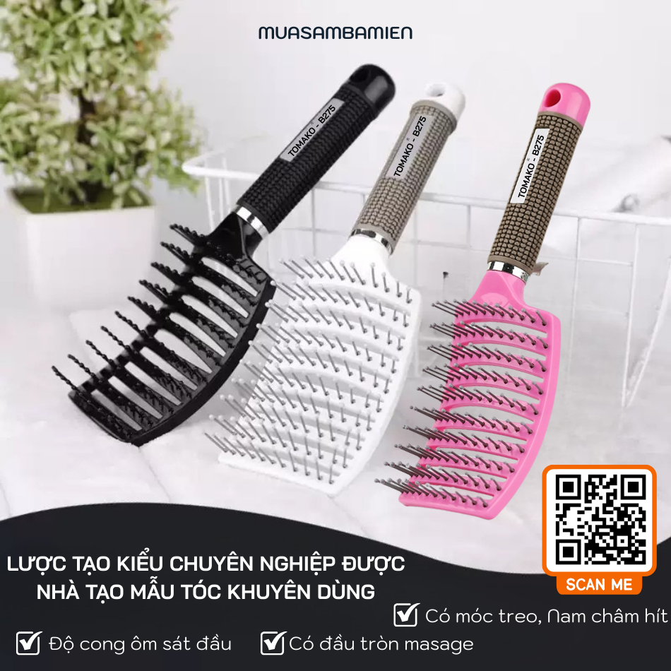Lược chải tóc, Lược chải phồng tóc masage Tomako B275 cao cấp (8)